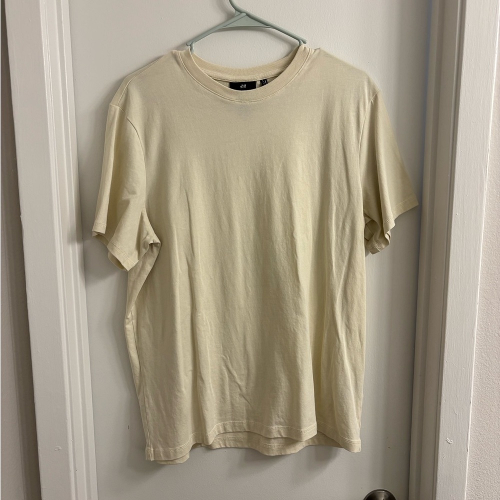 H&M Men's Short Sleeve Cream Tee